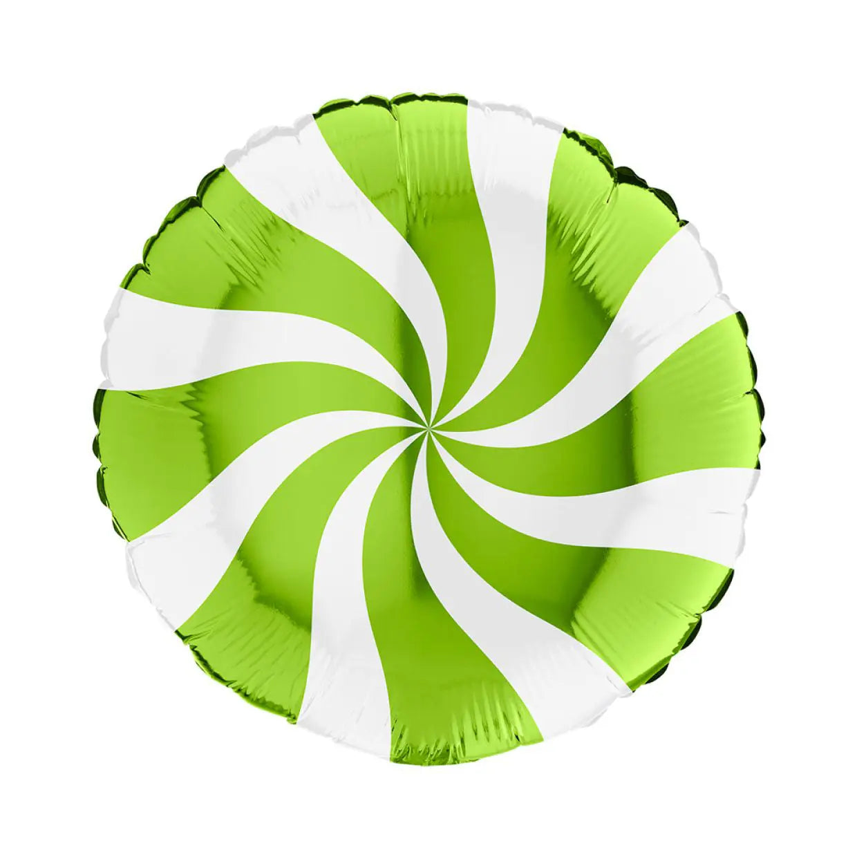 46cm (18") Candy Swirl White & Lime Green Foil Balloon Grabo