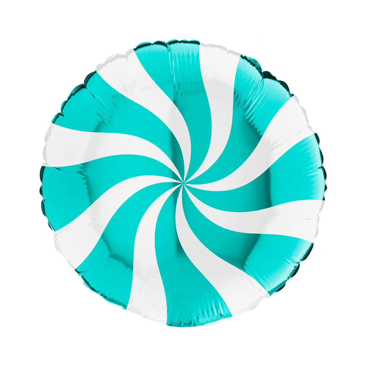 46cm (18") Candy Swirl White & Tiffany Blue Foil Balloon Grabo