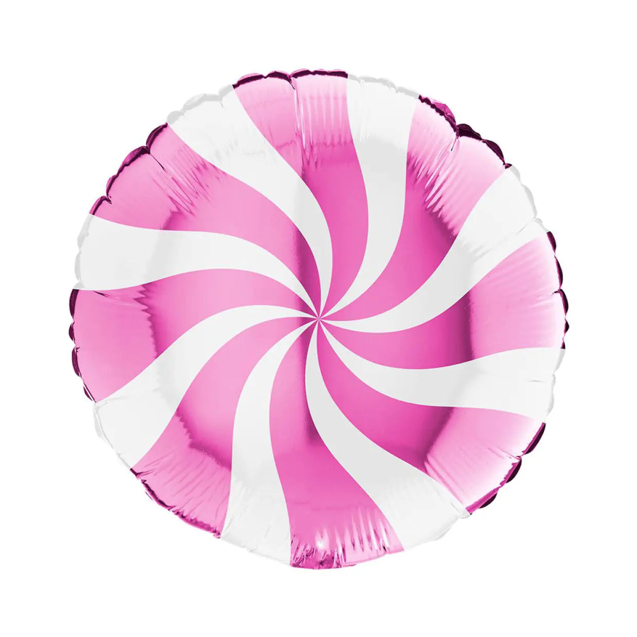 46cm (18") Pink Candy Swirl White & Fuchsia Foil Balloon Grabo