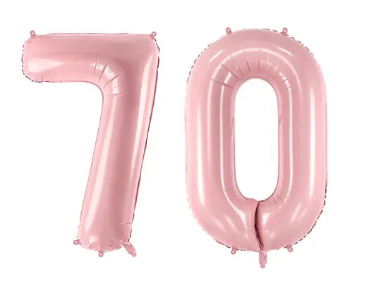 70 Balloon NumberS, 70TH Seventieth Party Pastel Light Pink Foil Number Balloon 86cm Party Love