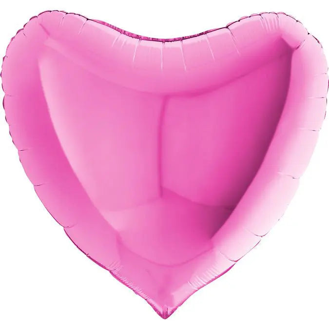 91cm Jumbo Pink Foil Solid Colour Heart 91cm (36") Fuchsia (Unpackaged) Grabo