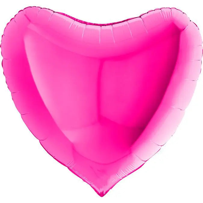 91cm Jumbo Pink Foil Solid Colour Heart 91cm (36") Magenta (Unpackaged) Grabo