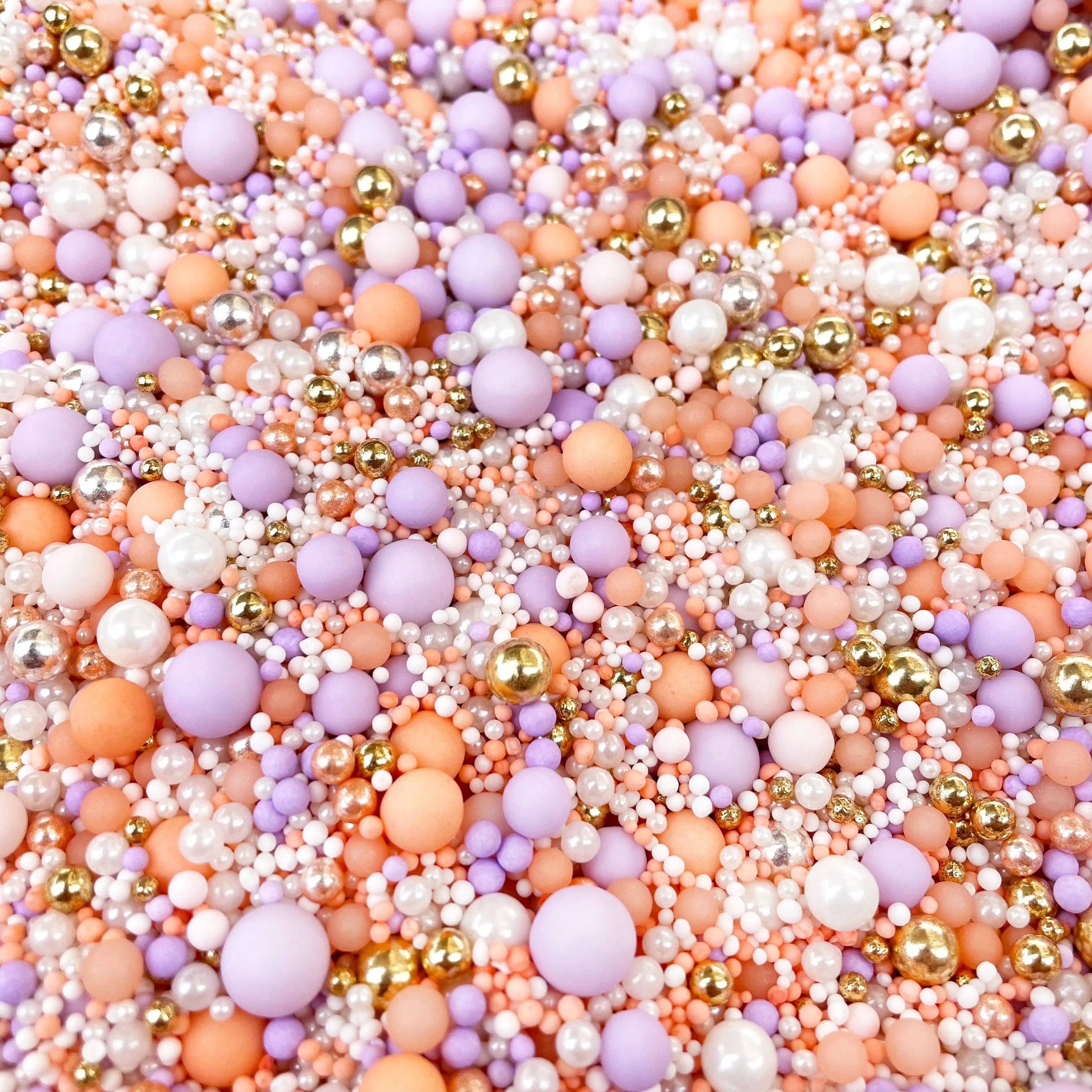 Apricot Lilac Gold Obsession Edible Cake Sprinkles, Cake Decoration Sprinkle Nest