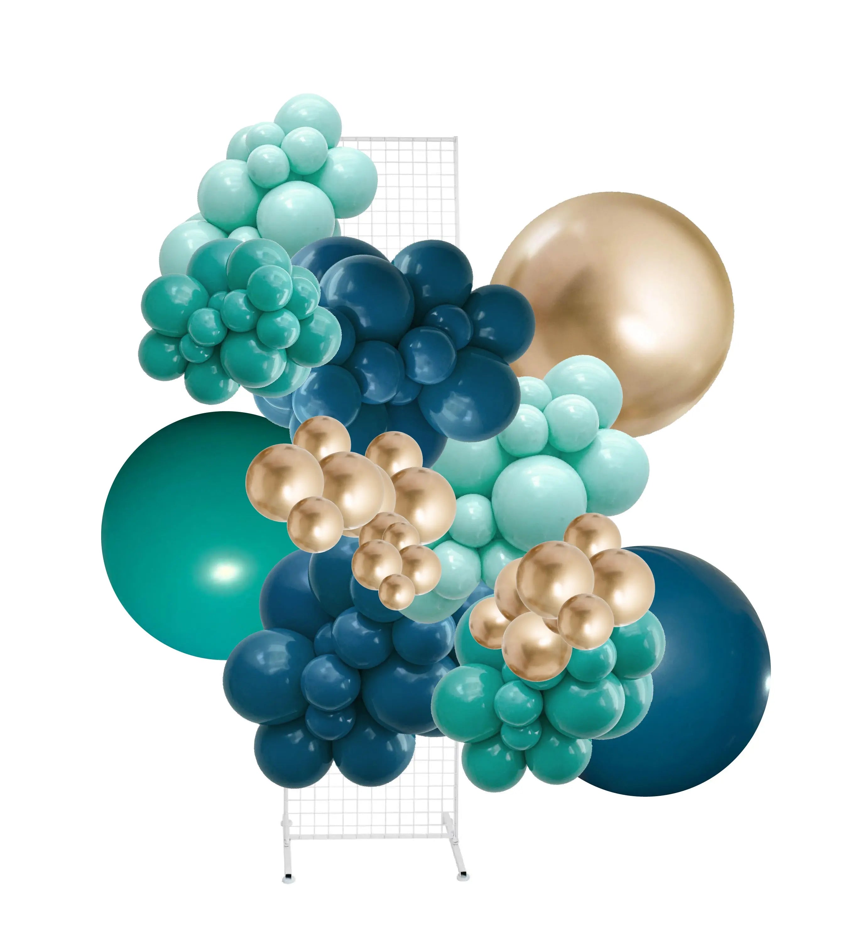 Azure Teal & Gold Balloon Garland Kit - Party Love