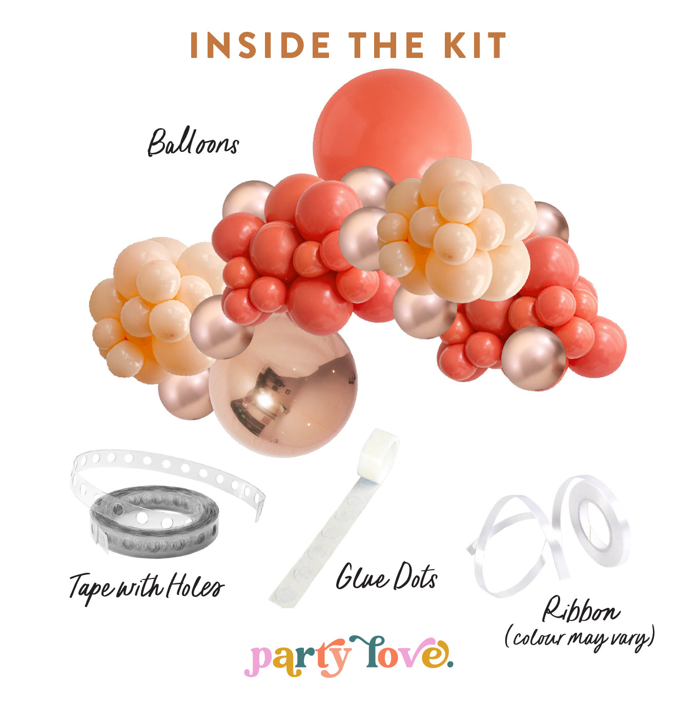 Coral Blush Rose Gold Balloon Garland Kit 3m Sempertex