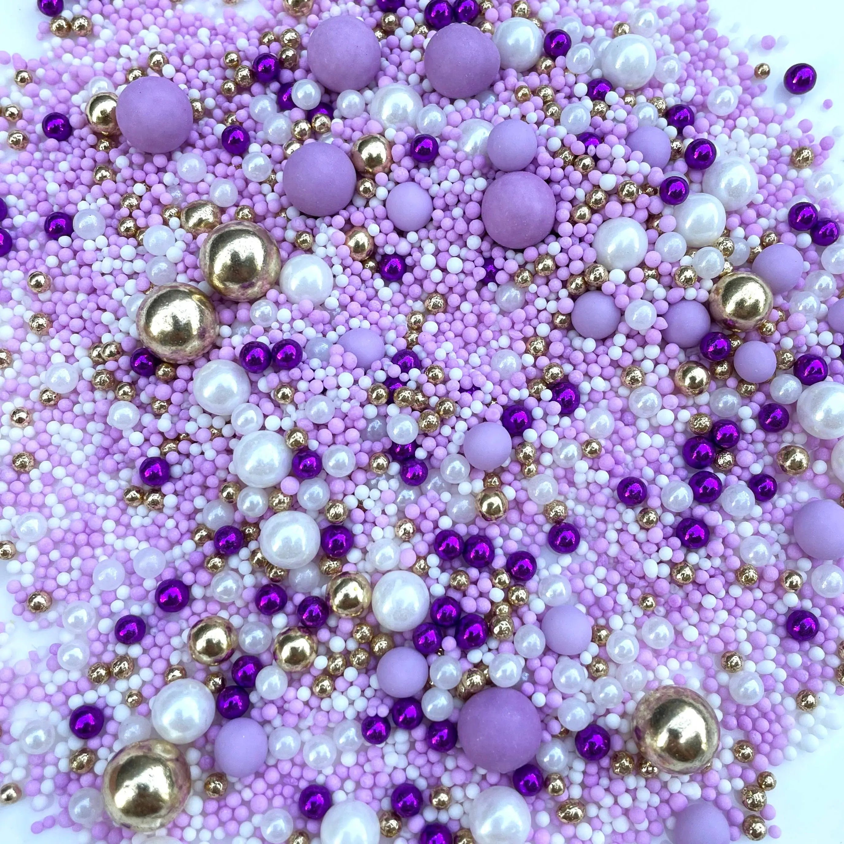 Berry Glam Lilac Purple Gold Edible Cake Sprinkles, Cake Decoration Sprinkle Nest