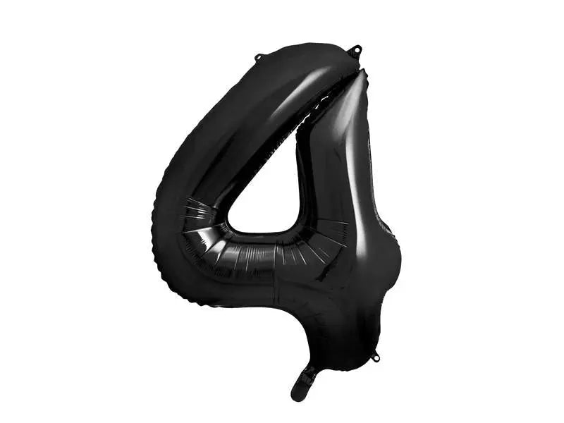 Black Foil Number 4 Balloon 86cm Party Deco