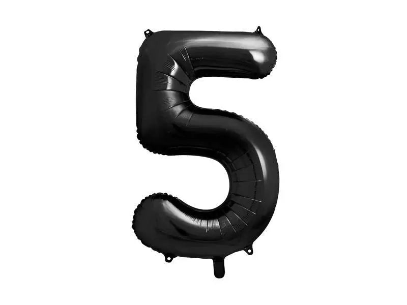 Black Foil Number 5 Balloon 86cm Party Deco