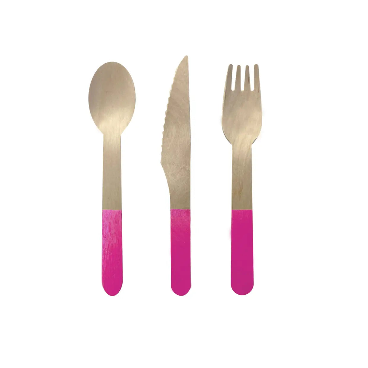 Flamingo Hot Pink Wooden Cutlery Set (Pack of 30) Party Love