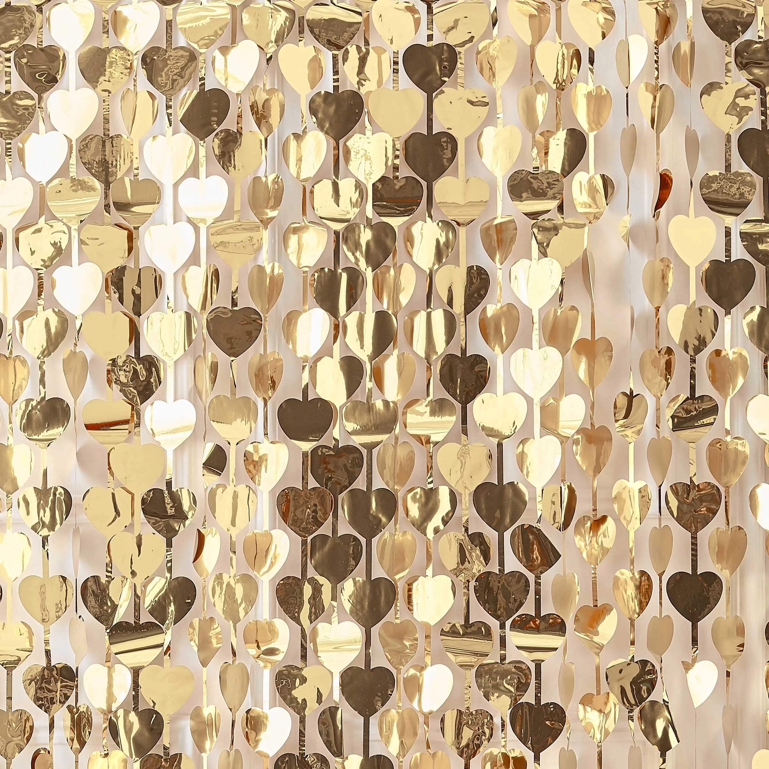 Gold Heart Party Curtain Backdrop Ginger Ray