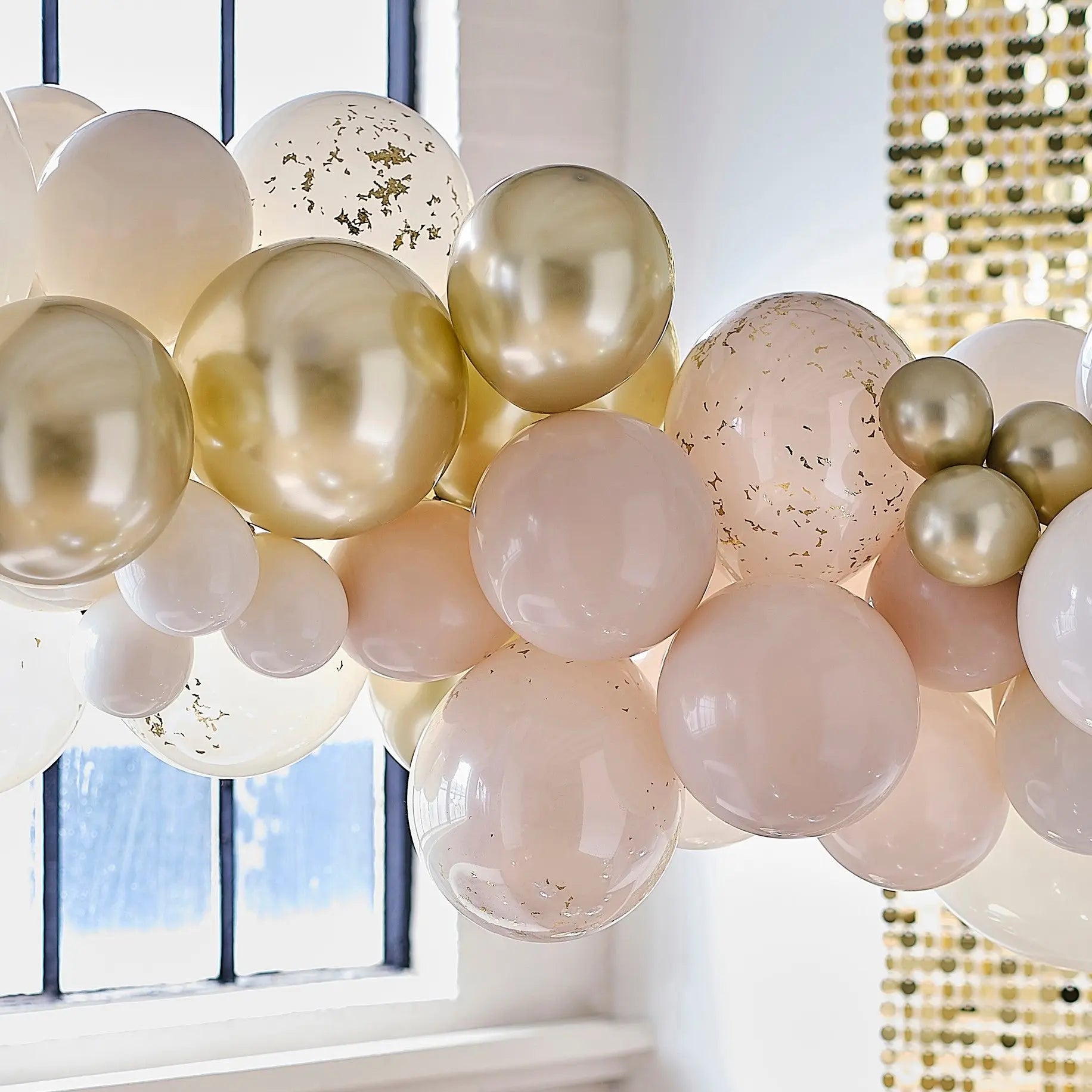 Gold, Pink and Cream Balloon Arch Kit Ginger Ray