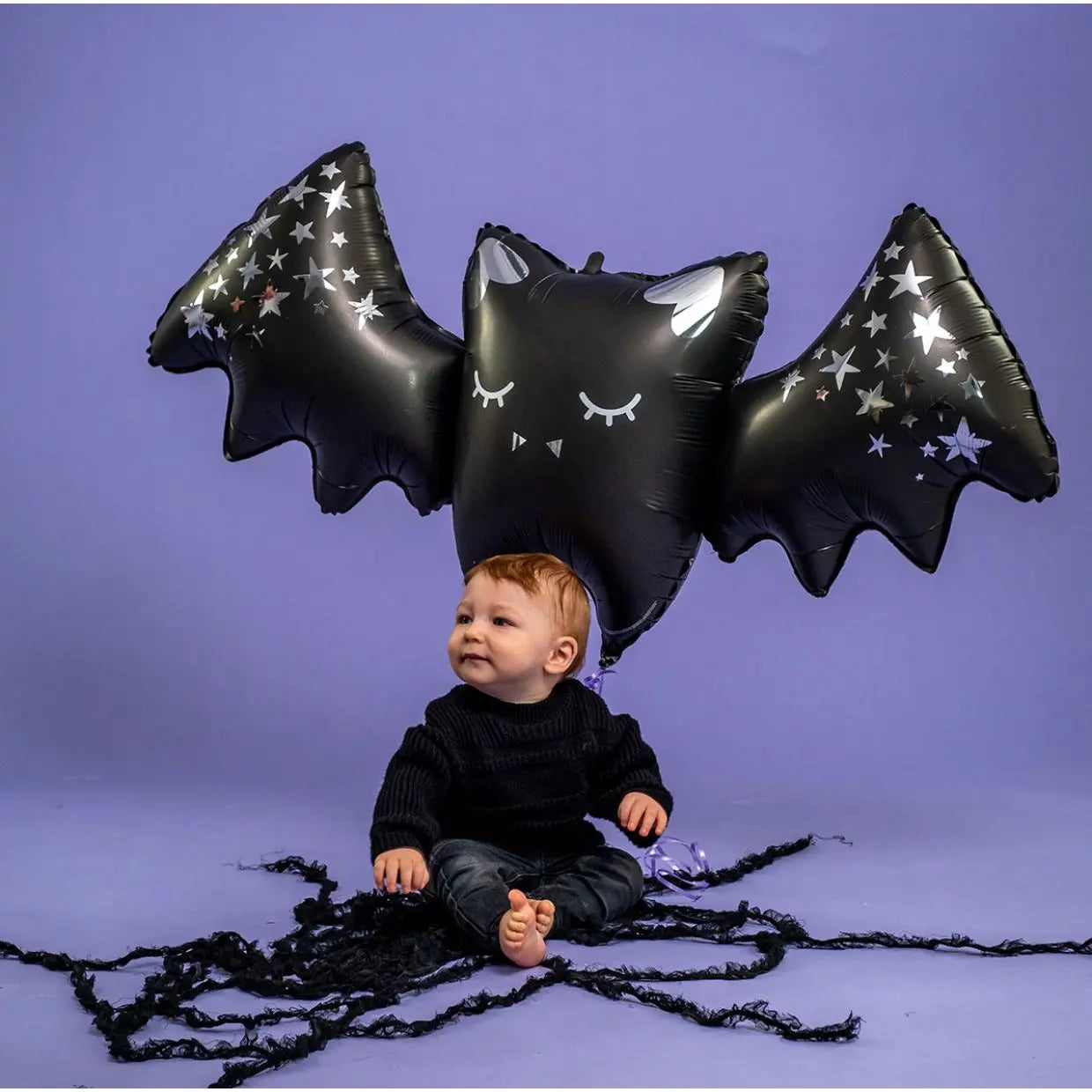 Grabo Foil Shape 109cm (43") Sparkling Bat Halloween Foil Balloon Grabo