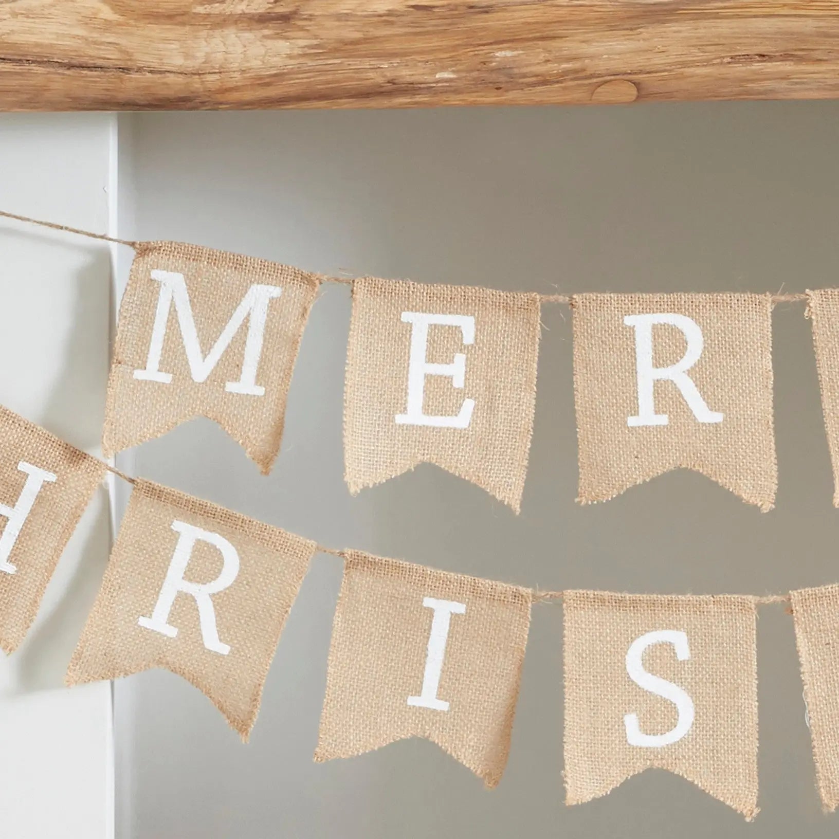 Hessian Burlap Merry Christmas Bunting Ginger Ray