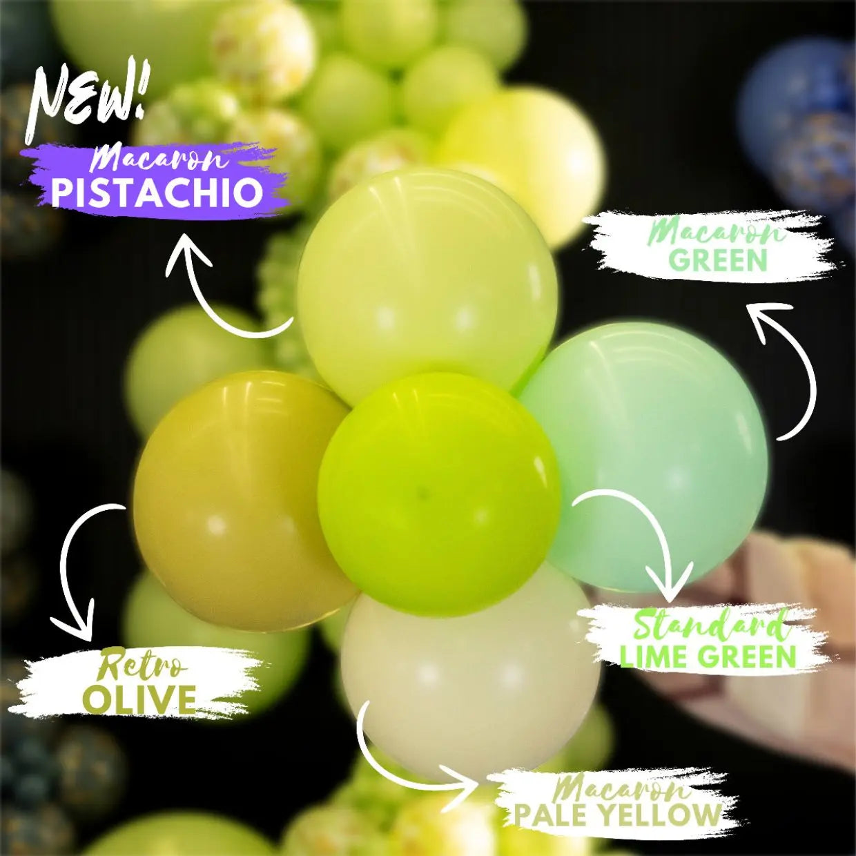 Kalisan Macaron Pistachio Green Latex Balloons Kalisan