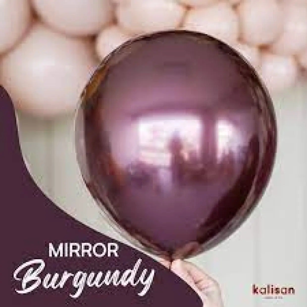 Kalisan Mirror Burgundy Maroon Latex Balloons Kalisan