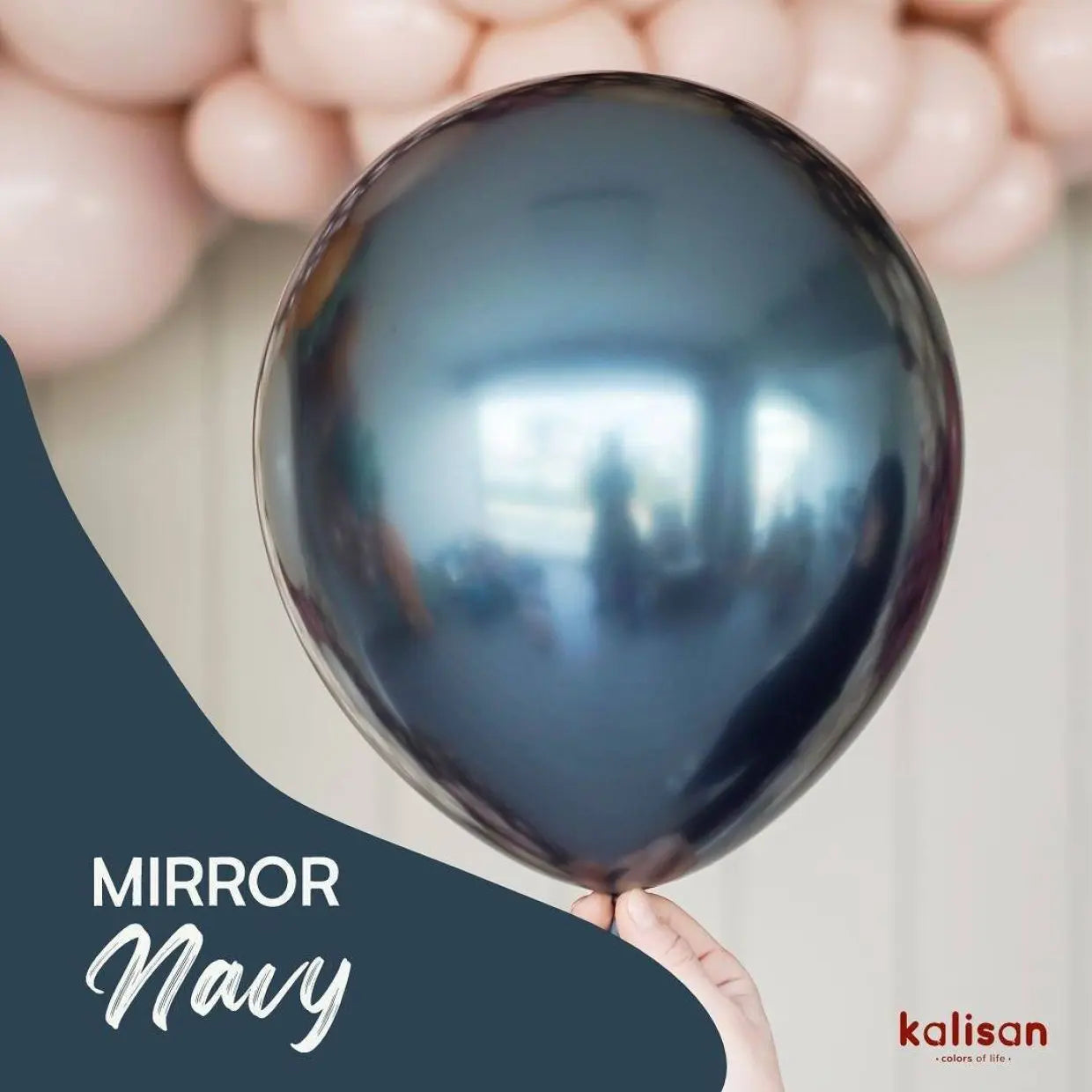 Kalisan Mirror Navy Blue Latex Balloons Kalisan