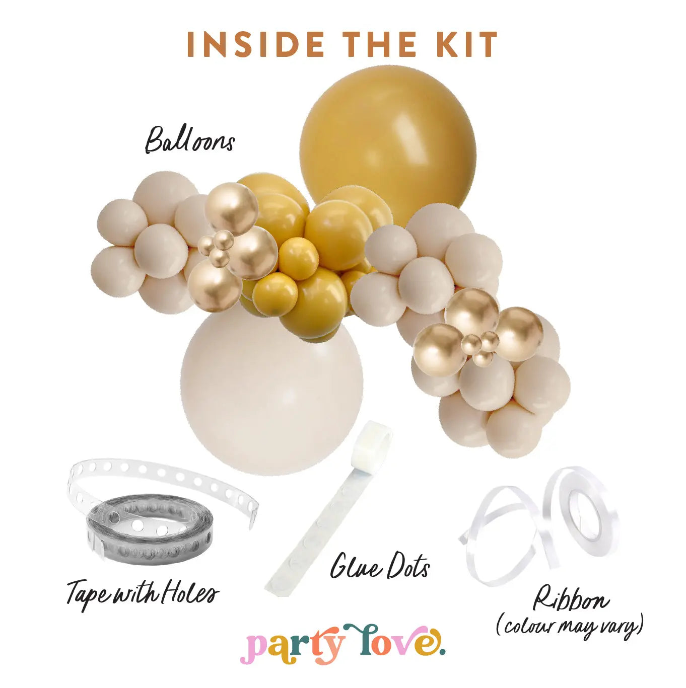 Mustard Gold Balloon Garland Kit 3m Party Love Balloons