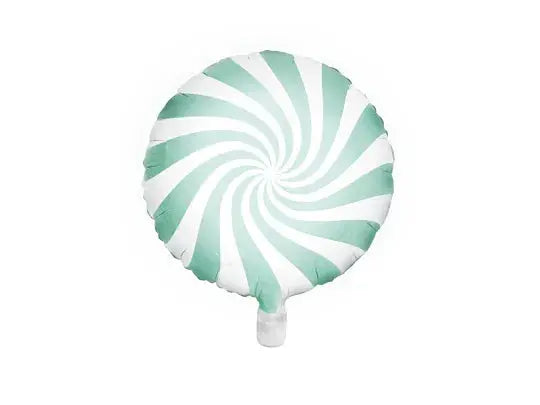 Pastel Mint Green Candy Swirl Foil Balloon 35cm Party Deco