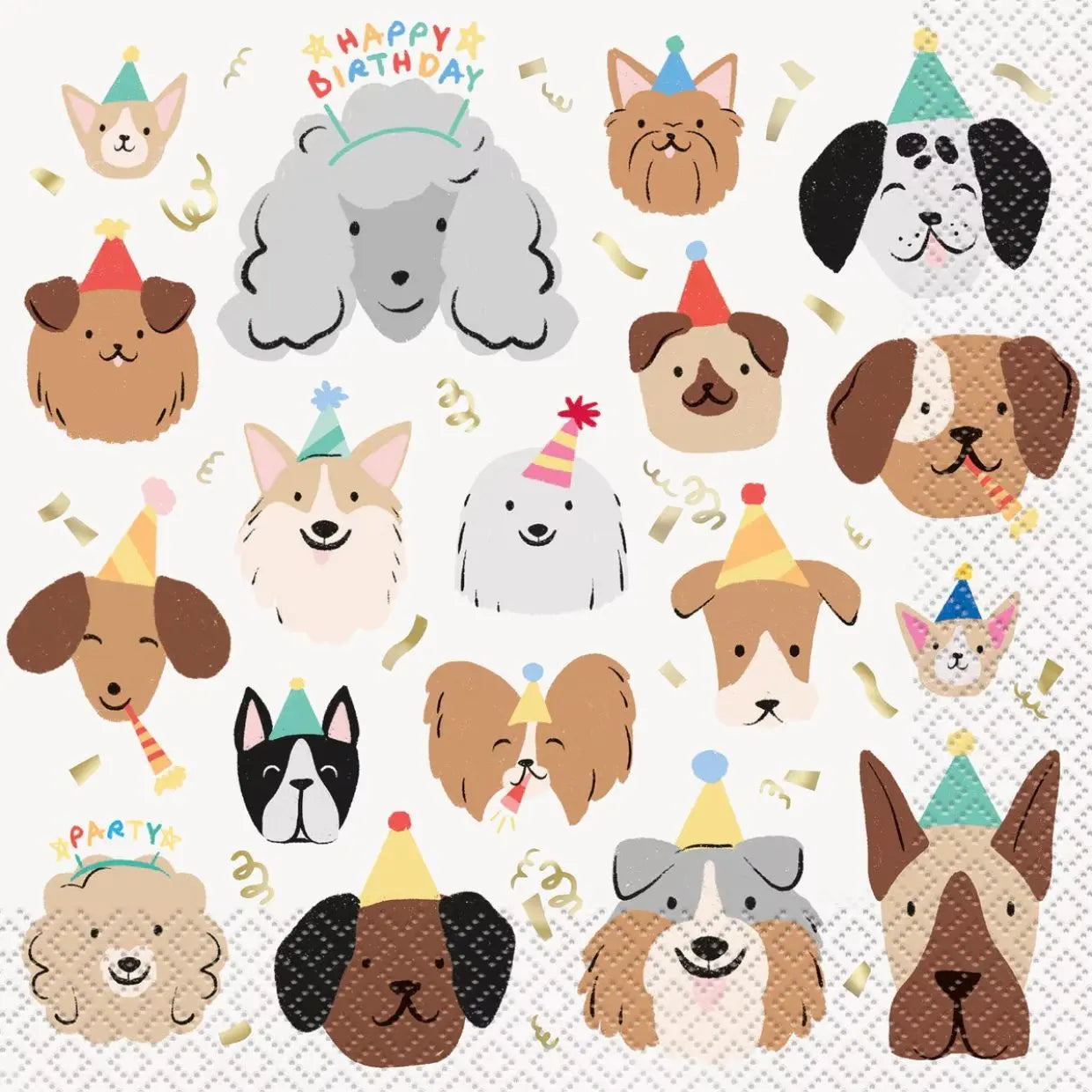 Pawty Animal Birthday Dog Napkins Party Love