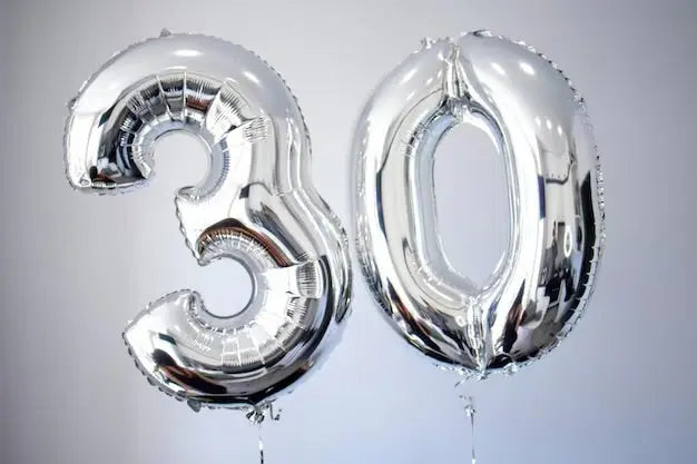 Silver Foil Number Balloon 86cm Party Love