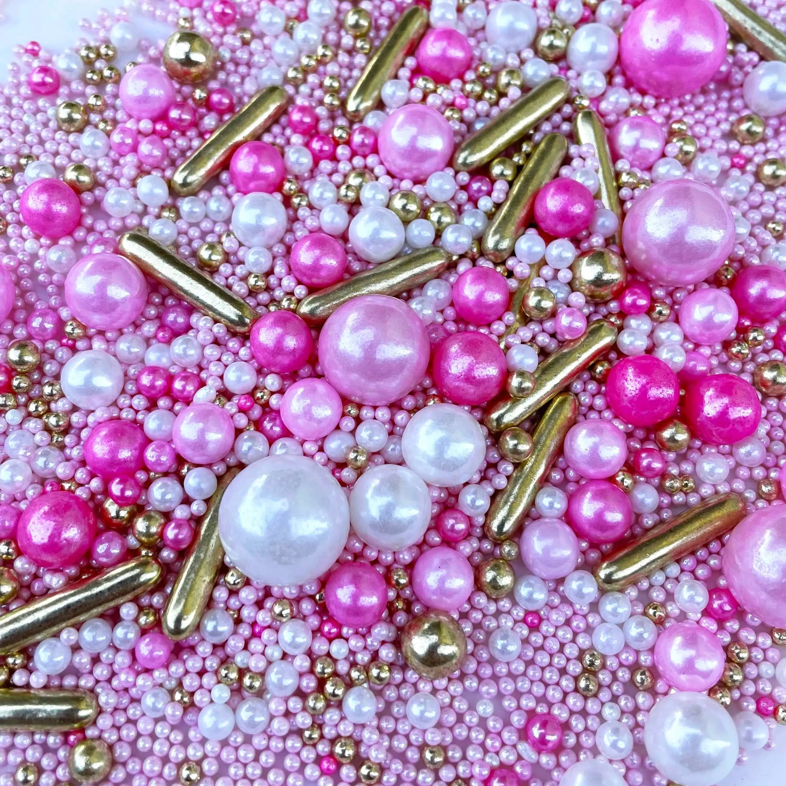 Sugar Rush Pink Gold Edible Cake Sprinkles, Cake Decoration Sprinkle Nest