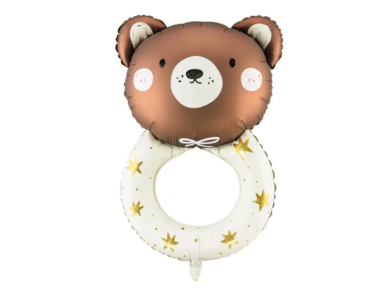 Teddy Bear Rattle Foil Balloon 88cm Party Deco