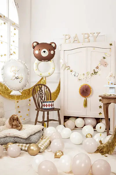 Teddy Bear Rattle Foil Balloon 88cm Party Deco