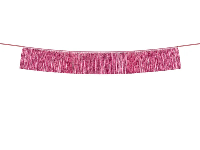 Pink Shimmer Tinsel Fringe Garland Decoration 1.35m Party Deco