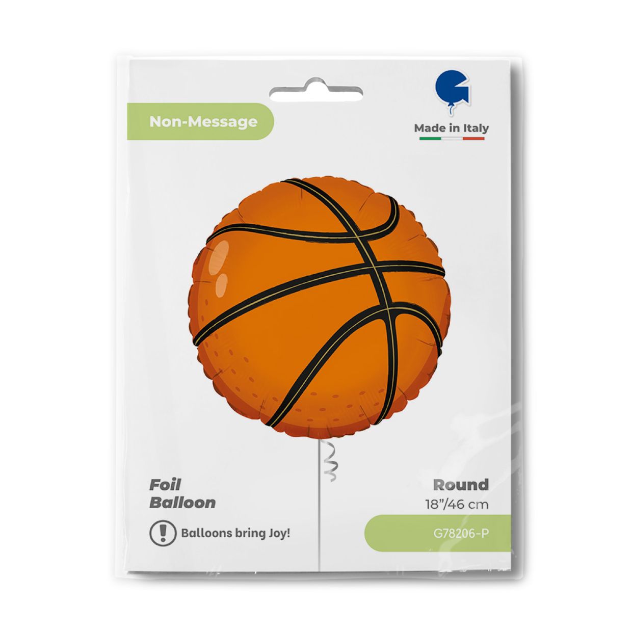 Grabo Foil 45cm (18") Basketball White Foil Balloon Grabo