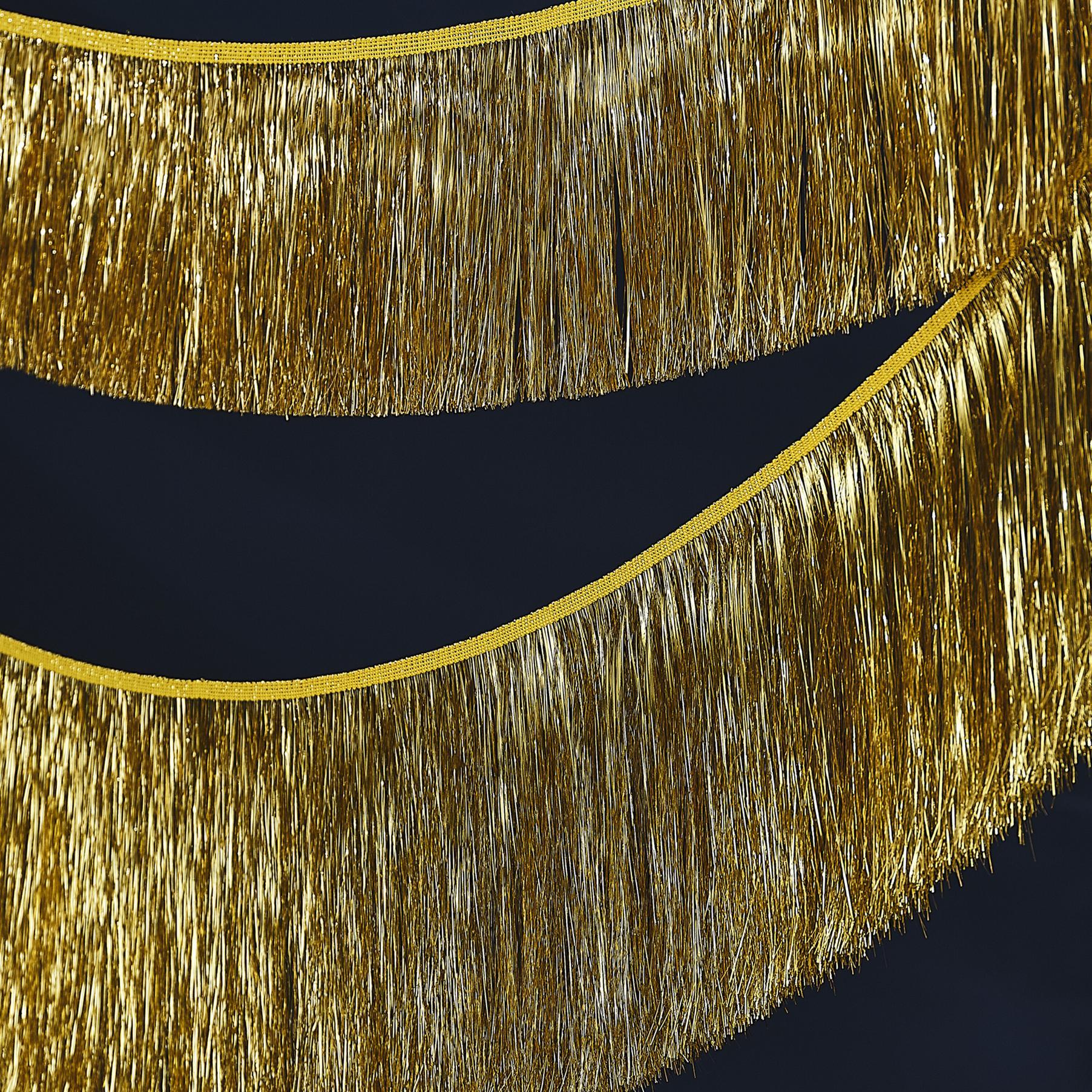 Gold Shimmer Rainbow Tinsel Fringe Garland Decoration (2pack) 2m each Ginger Ray