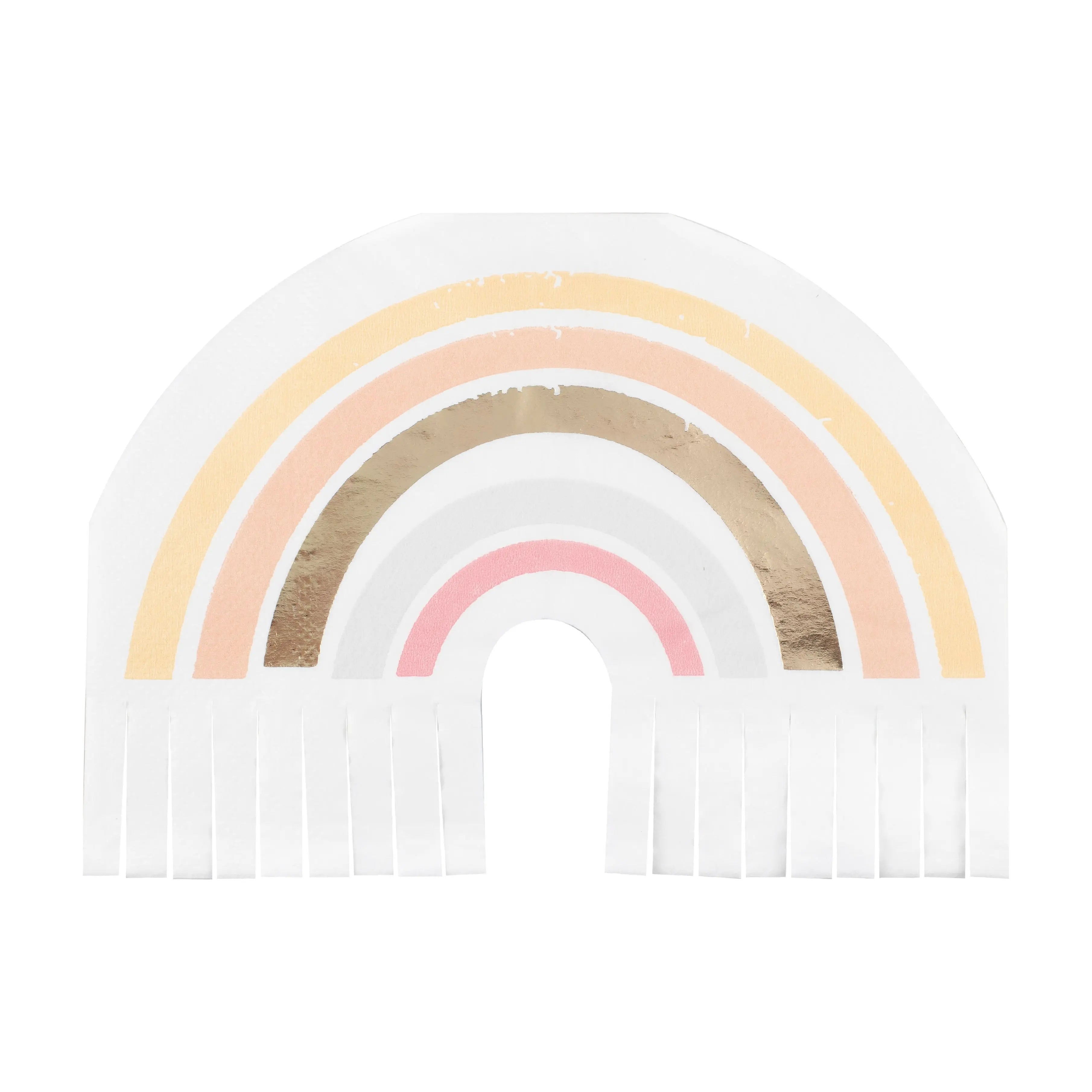 Boho Gold Foiled Natural Rainbow Fringe Napkins Ginger Ray