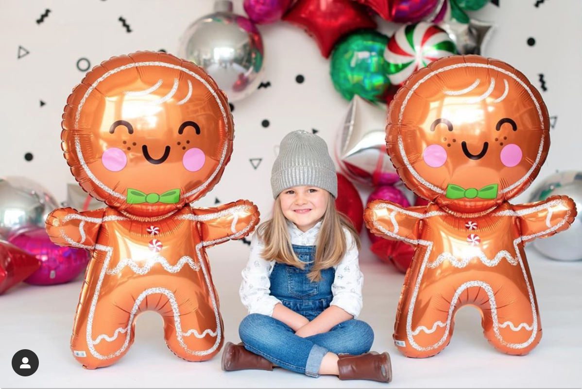 Gingerbread Man Luxe Foil Balloon 78cm - Christmas Balloons Anagram