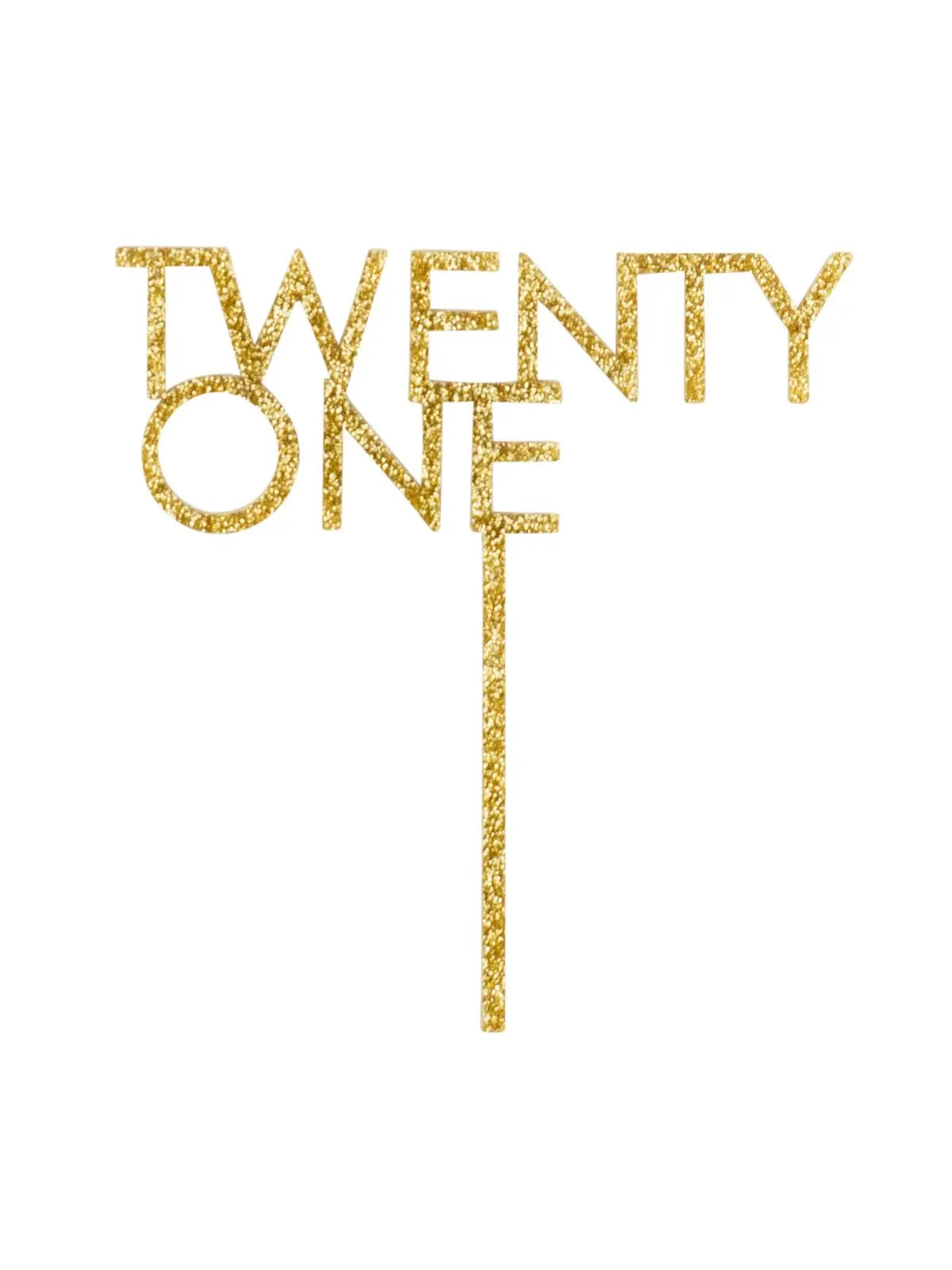 Glitter Gold Twenty One Acrylic Cake Topper General Brand