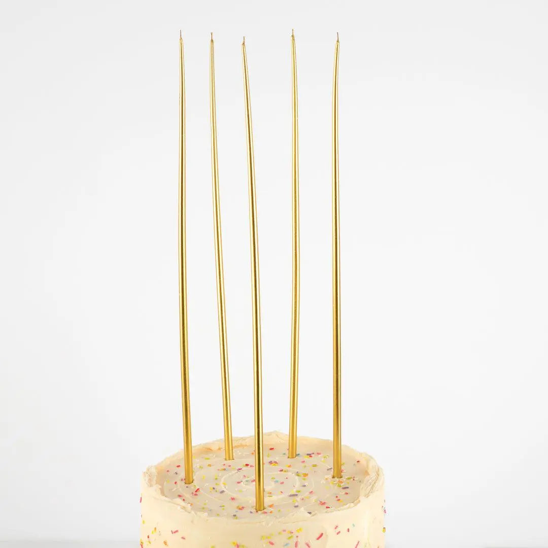 Gold Super 38cm Tall Tapered Candles Meri Meri