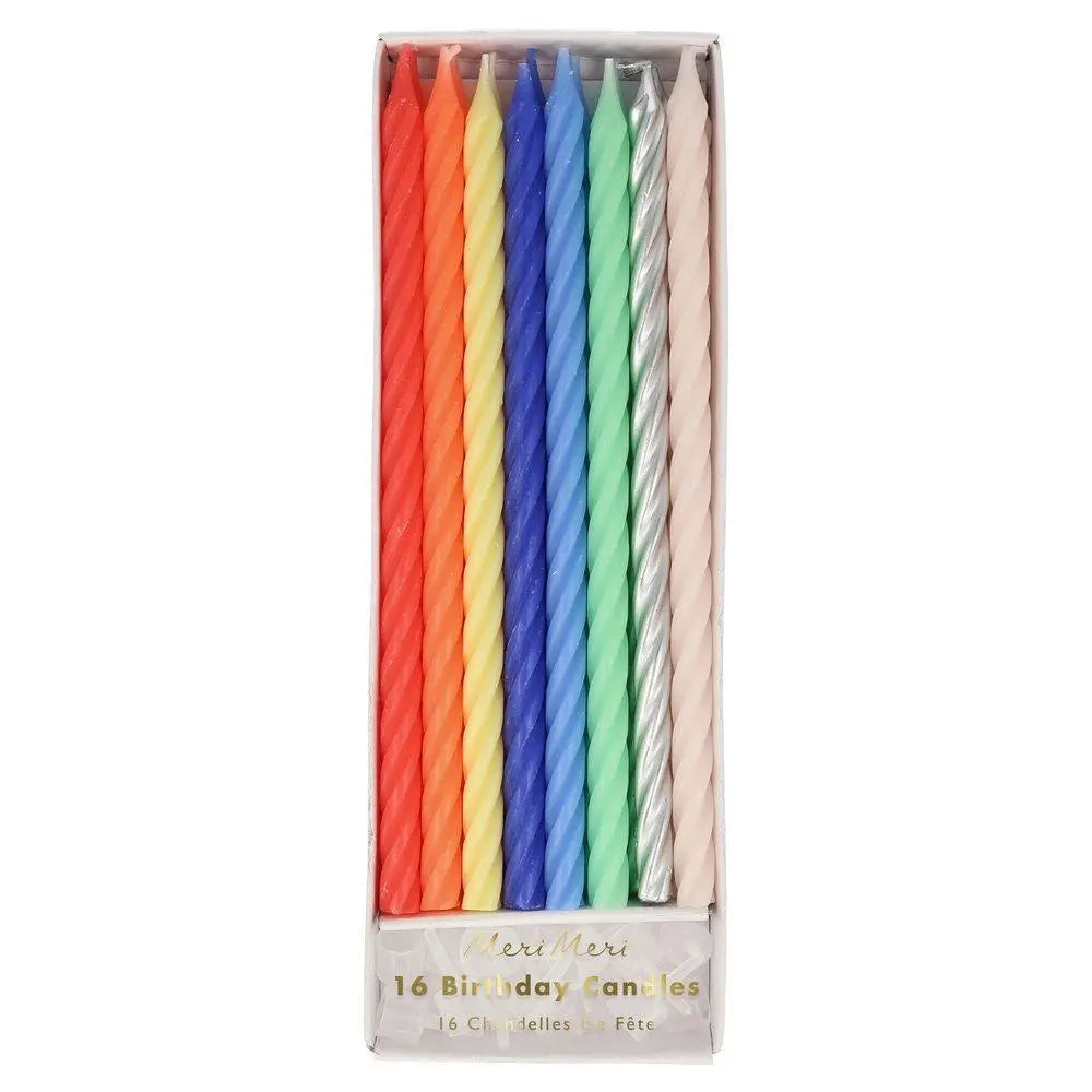 Multi Neon Twisted Birthday Candles Meri Meri