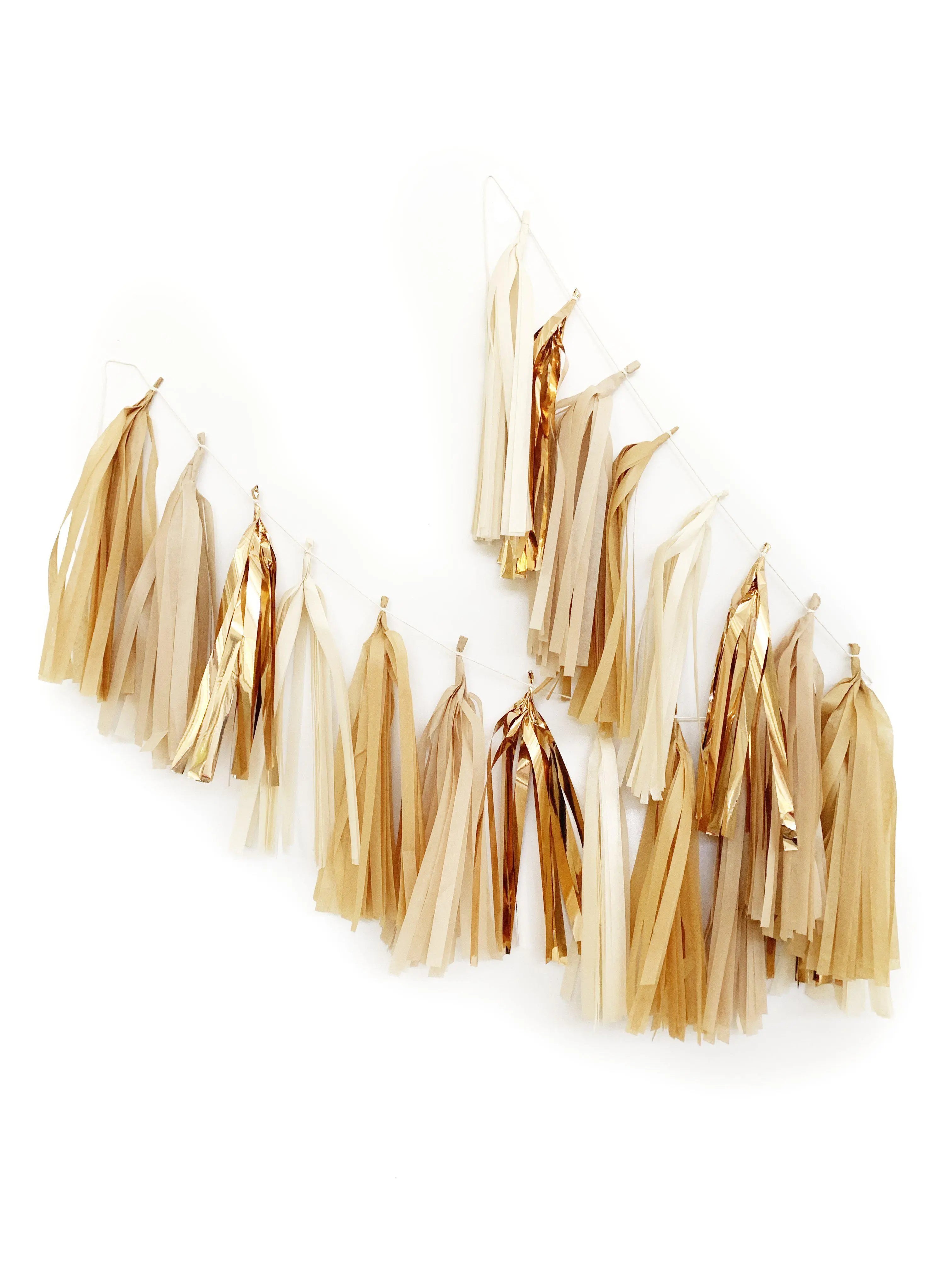 Natural Rose Gold Tassels inc Twist Ties Party Love