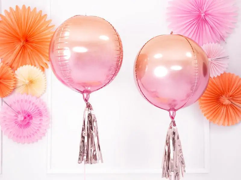 Pink & Orange Foil Orbz Ball Balloon 35cm Party Deco