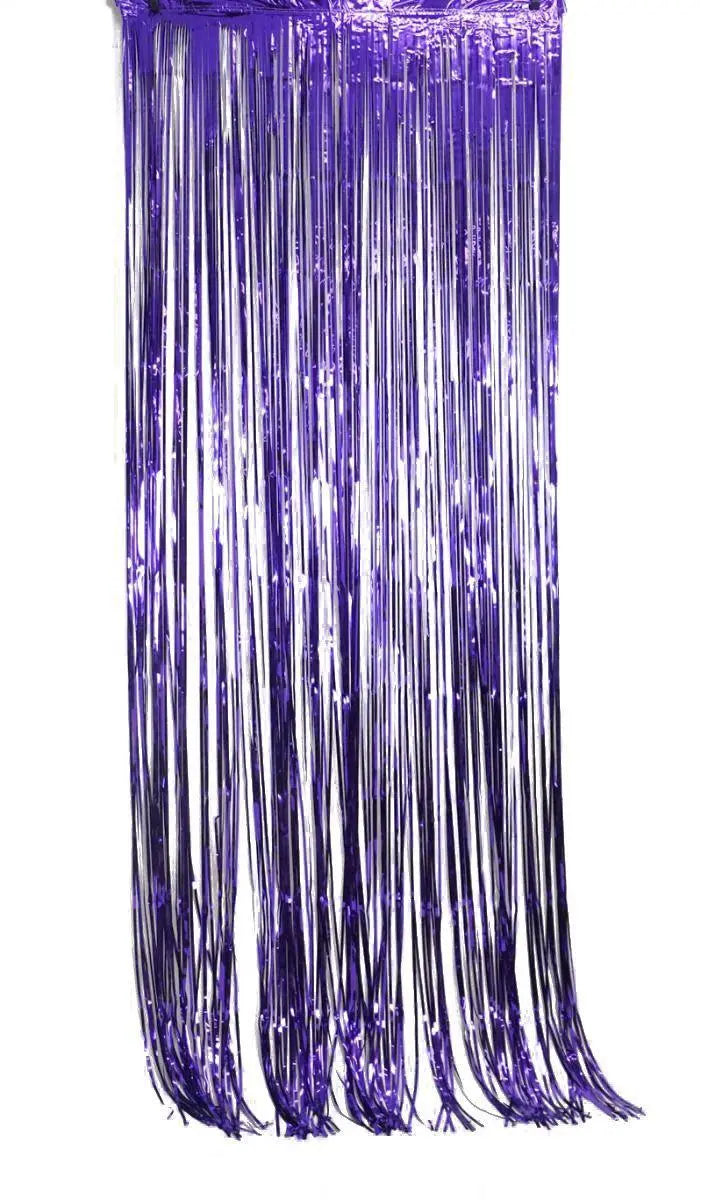 Purple Metallic Foil Curtain (1m x 2.4m) Backdrop Streamers Party Love