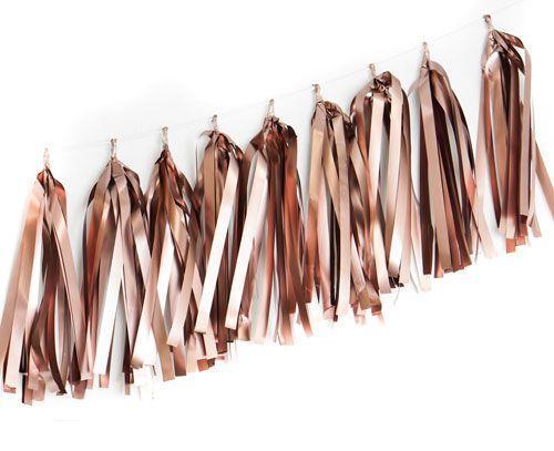 Rose Gold Satin Chrome Tassel Garland Kit - Pack of 9  (no twist ties) Party Love