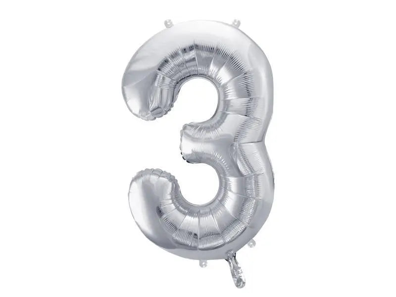 Silver Foil Number Balloon 86cm Party Love