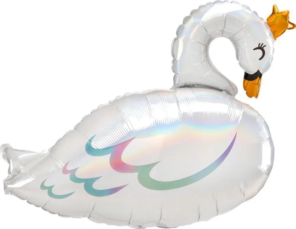 Swan Holographic Iridescent Foil Balloon (73cm x 55cm) Anagram