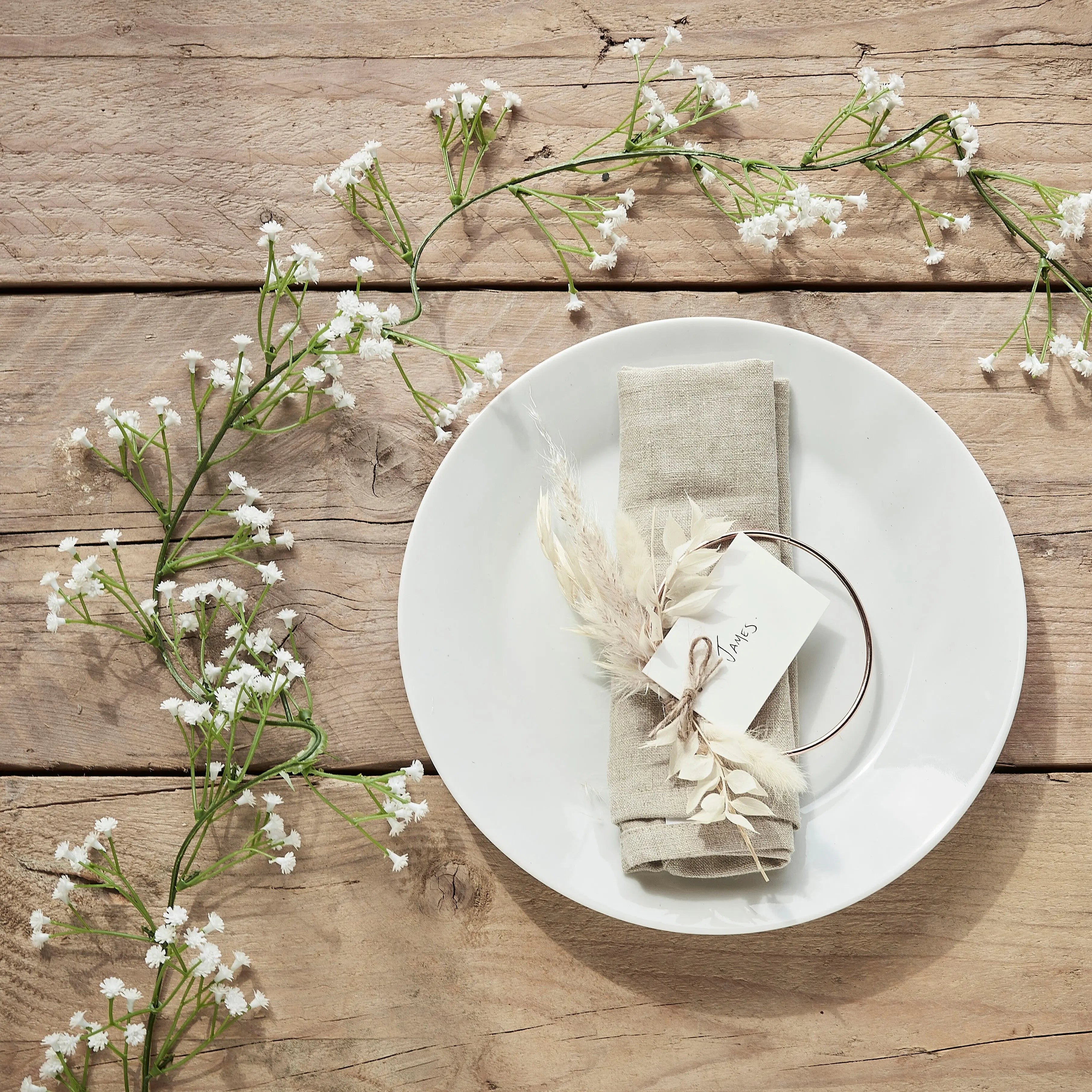 White Gypsophila Artificial Flower Garland Ginger Ray